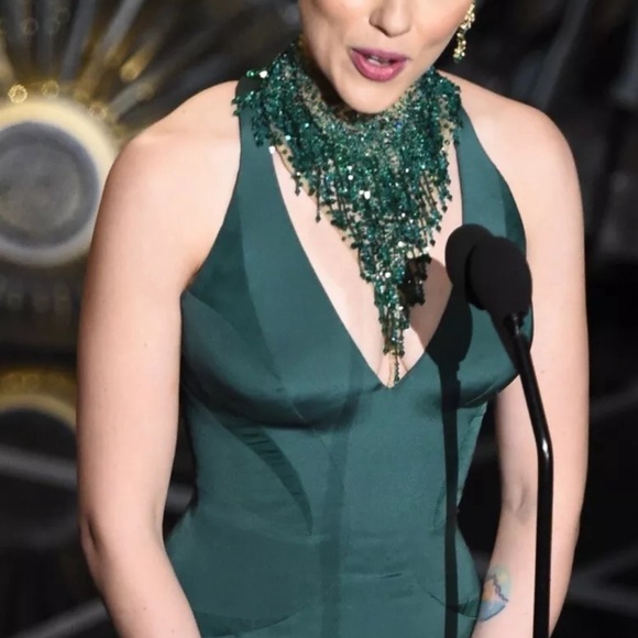 One of a Kind Helen Zubelda Paris Statement Green Emerald Crystal Necklace. - Picture 7 of 10